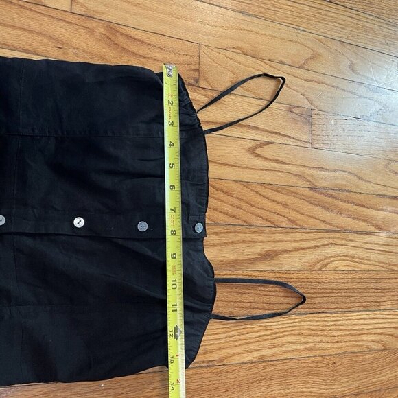 Theory‎ Black Kayleigh Eco Crunch Waist Convertible Button Front Linen Dress - Picture 13 of 13